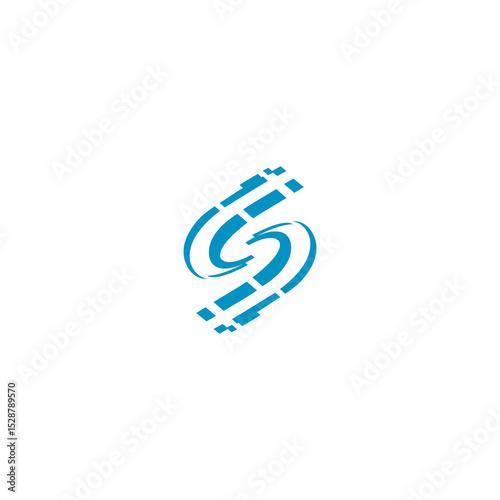 letter s logo, technology logo design concept template