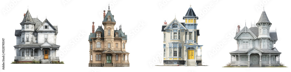Fototapeta premium Ornate historic houses and mansions in a classic architectural style
