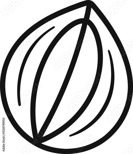 Almonds Outline Icon: Nut Food

