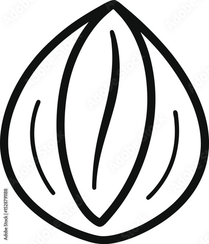 Almonds Outline Icon: Nut Food

