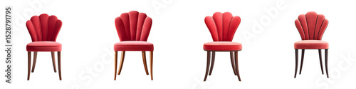 Elegant red modern design chairs in a minimalist setting photo