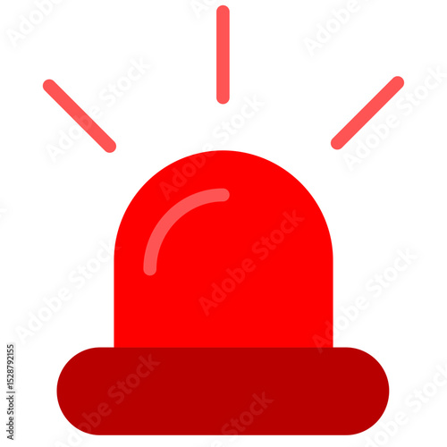 Siren Flat Design Icon, Safety at Workplace Flat Design Icon.