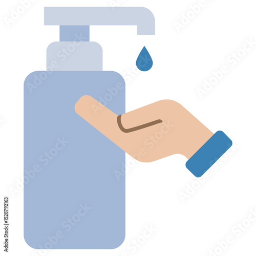 Hand Sanitizer Flat Design Icon, Safety at Workplace Flat Design Icon.