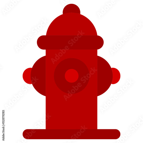 Fire Hydrant Flat Design Icon, Safety at Workplace Flat Design Icon.
