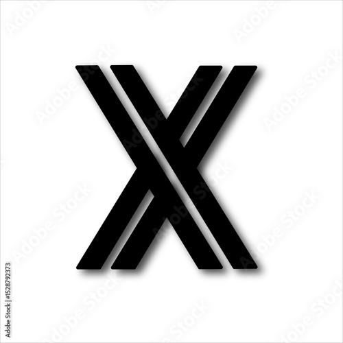 Multicolor X Letter Lines Alphabet Logo, X Letter Typography Minimal Logo Sign, Letter X Cut Lines Logo Symbol