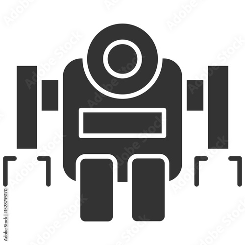 Robotics Glyph Icon Element For Design