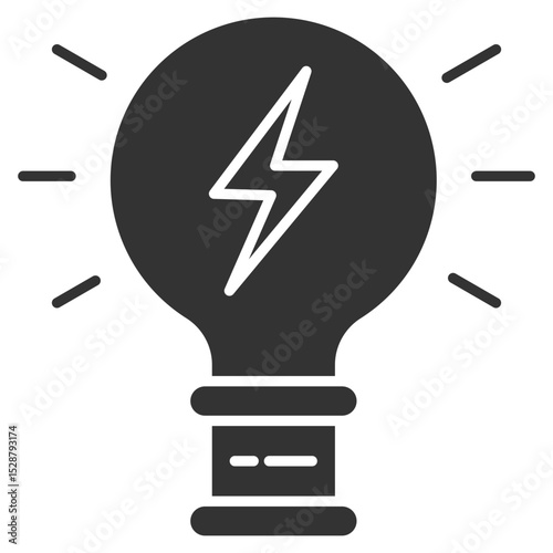 Energy Glyph Icon Element For Design