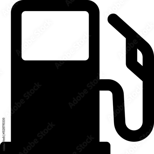 Fuel, Gas station icons or signs in flat. isolated on transparent background