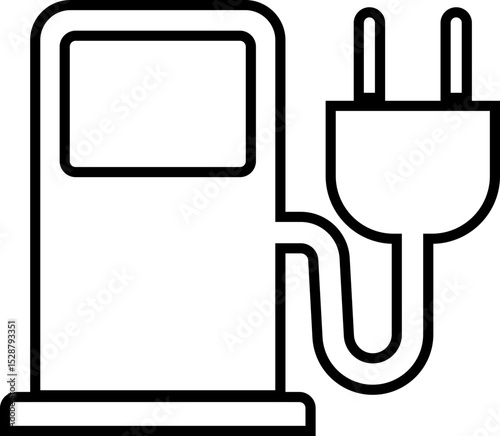 Fuel, Gas station icons or signs in line. isolated on transparent background