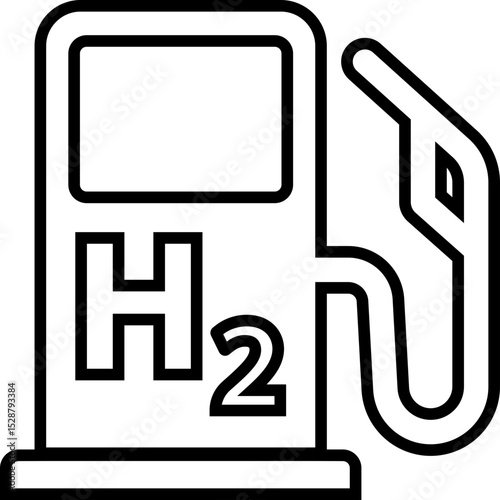 Fuel, Gas station icons or signs in line. isolated on transparent background