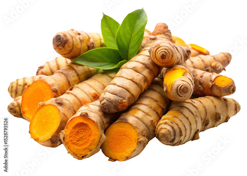 turmeric root with leaf clipart png image on transparent background