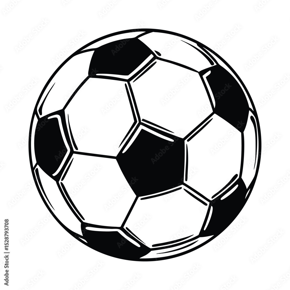 Fototapeta premium Simple Black Soccer Ball Icon