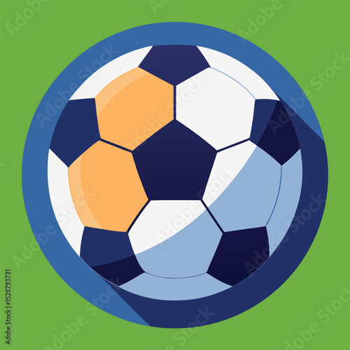 Flat Soccer Ball or Football Icon