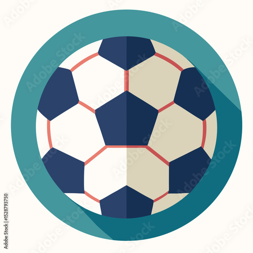 Flat Soccer Ball or Football Icon for Sports Websites and Apps