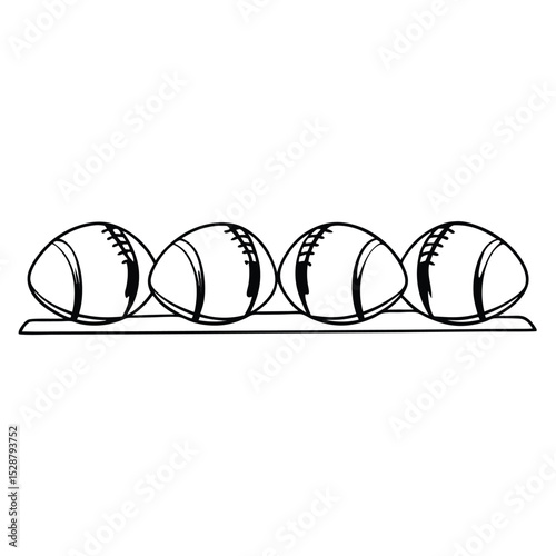 Four Simple American Football Gridiron Ball Designs