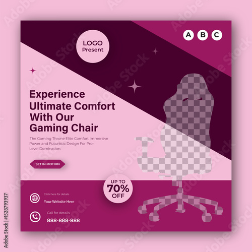 Gaming chair social media post or furniture instagram post or web banner design
