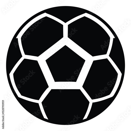 Simple Black Soccer Ball Icon Football Graphic Design