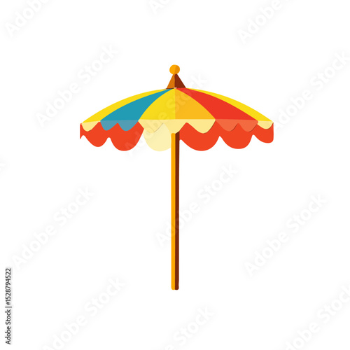 Umbrella illustration vector 2D flat, isolated on a white background.