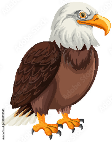 Majestic Bald Eagle Vector Illustration
