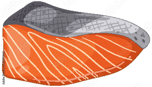 Vector Illustration of Fresh Salmon Fillet