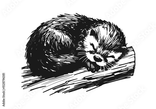 Otter hand drawn sketch vector illustration