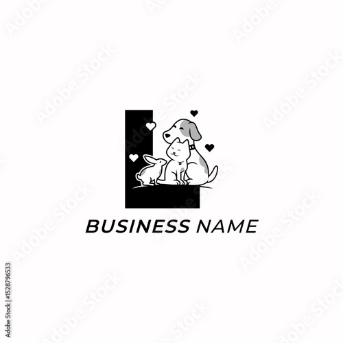 design logo creative letter L and pet