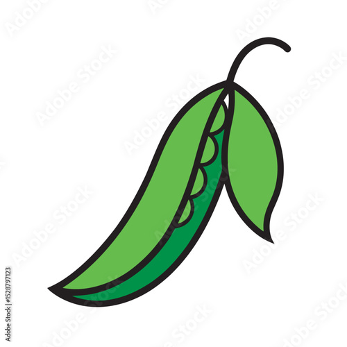 Snow Peas With Flat Vector Design