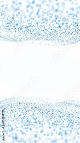 Abstract infinity dots isolated on white travel loop motion vertical background.