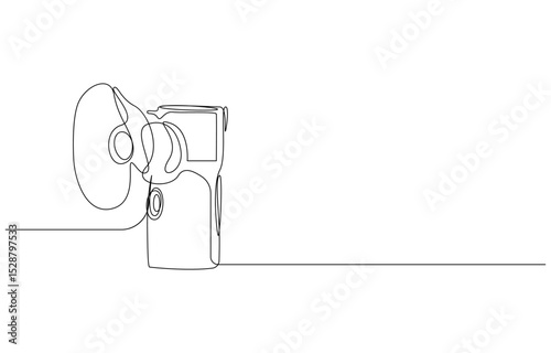 Nebulizer Machine in Continuous Line Art Style,
