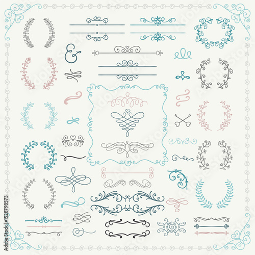 Retro creative floral border texture vector illustration background