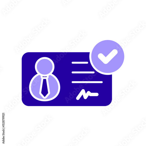 Icon a id check, isolated against a clean background.
