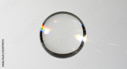 虹色光彩輝く透明な水滴 美しいマクロ写真. AI Generated