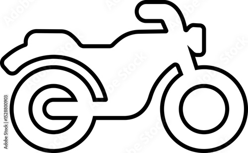 motorcycle and motorbike icon in line isolated on transparent background