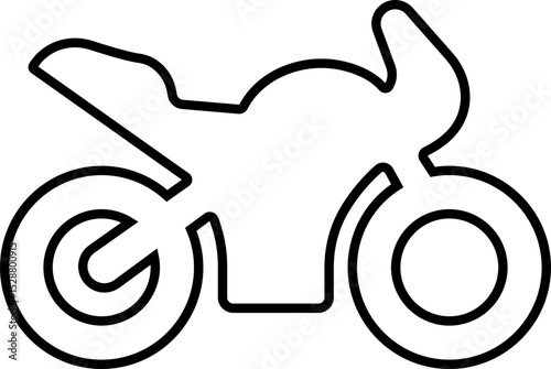 motorcycle and motorbike icon in line isolated on transparent background