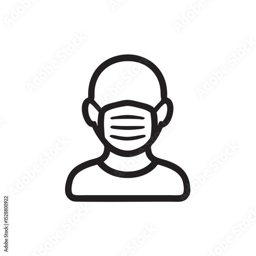 masker man line, simple masker