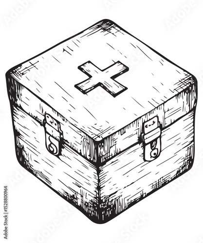 First aid kit icon with cross vector art, First aid kit icon with cross vector icon, First aid kit icon with cross silhouette vector illustration, First aid kit icon with cross line art vector