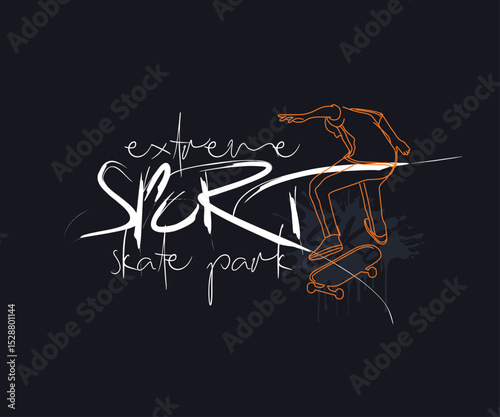skateboard illustration freestyle