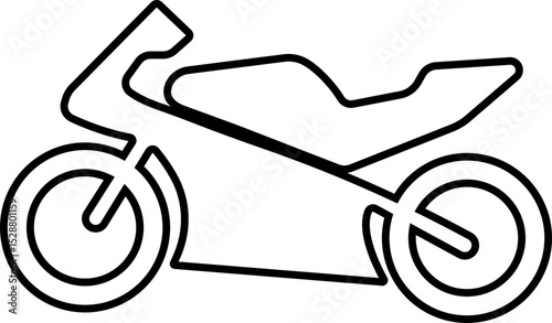 motorcycle and motorbike icon in line isolated on transparent background