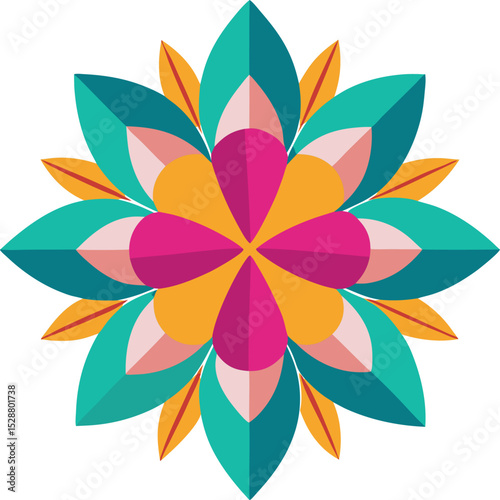 set of colorful flowers