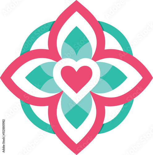 abstract flower heart