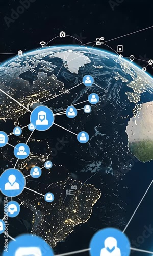 3D Animated Global Network Connections