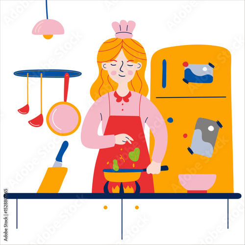 Vector illustrations of cartoon flat character life scenes