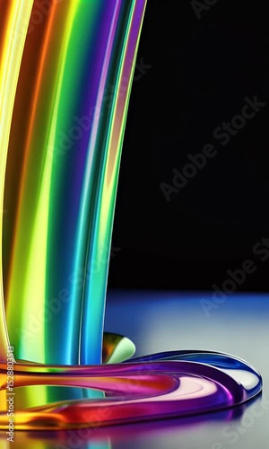 Abstract 3D Rainbow Liquid Flowing