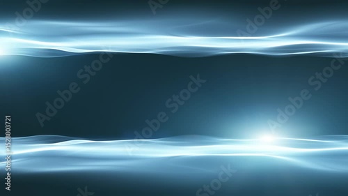 Seamless looping glowing waves with spot lights copy space background.