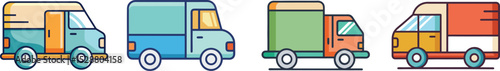 Delivery Truck Flat Illustration  E-commerce Shipping, Logistics & Package Transport Concept