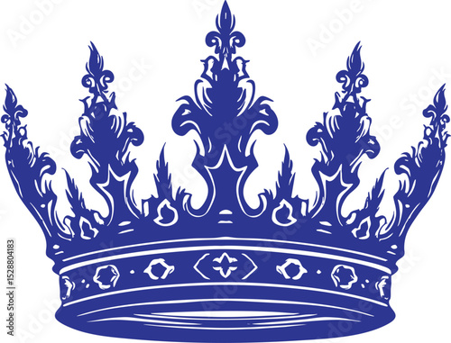 Collection of crown silhouettes are presented as isolated colourful icons