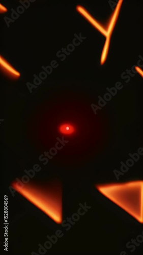 Abstract Background with Red Glowing Geometric Shapes and Motion Graphics