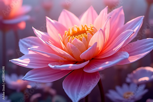 Hyper-realistic massive fantasy bloom with glistening dew, layered textures, surreal lighting, and elegant composition, designed as a vivid square background