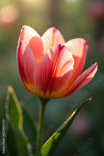 Majestic realistic giant flower in a fantasy garden with rich detail, glowing accents, depth of field, and clean layout 