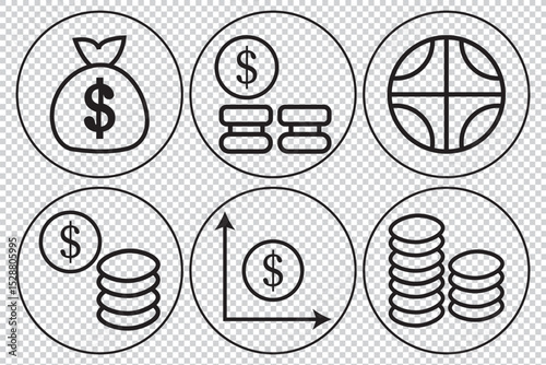 Success icon, vector set. Success line icon collection, Success and Growth line icon, progress, career icons, money icon. Vector illustration EPS 10